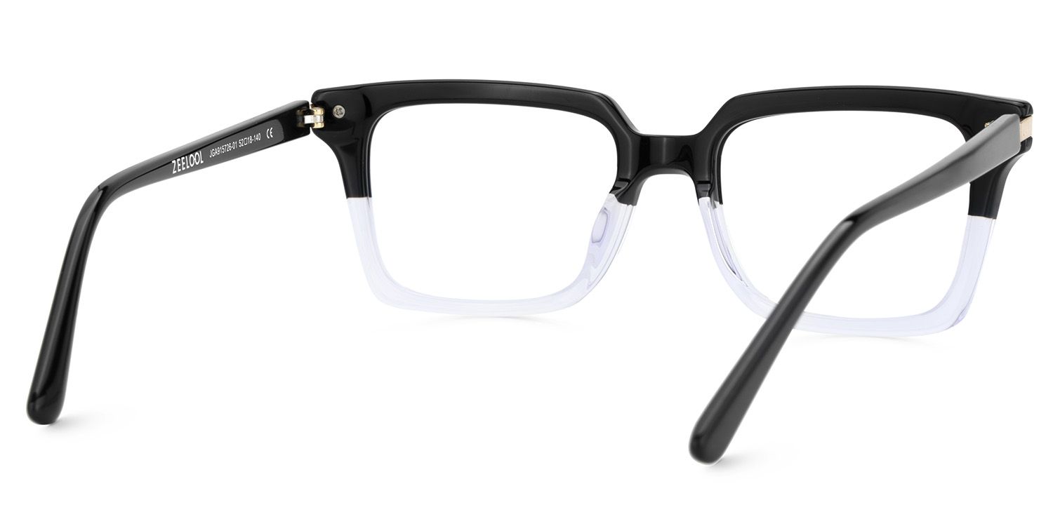 Men's Square Frames With Black And Clear Color5