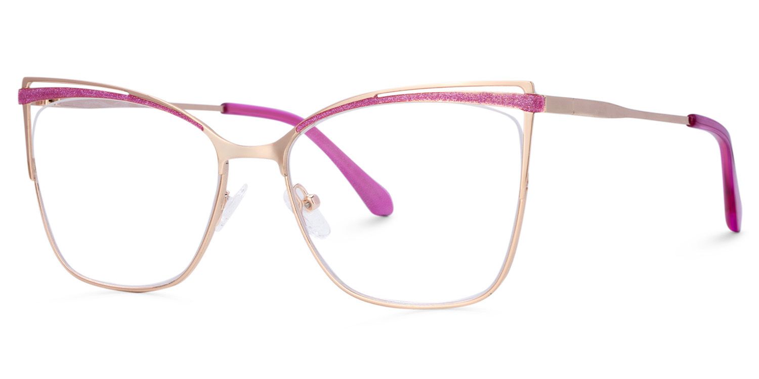 Darian Trendy Butterfly Frame Glasses in Semi-rimless | ZEELOOL UK2