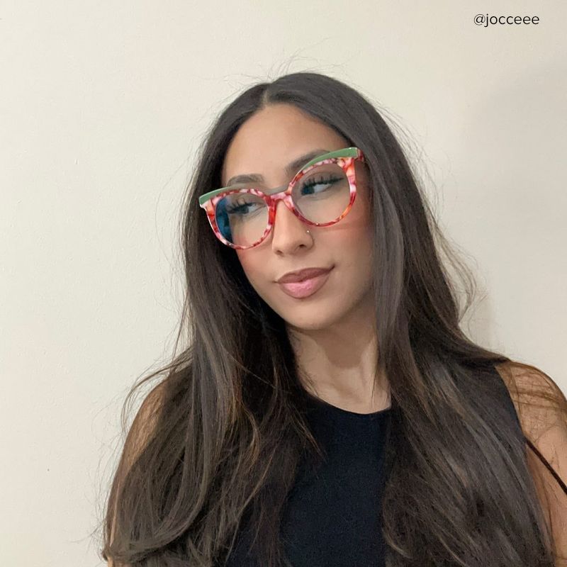 Lismary Cateye Red-Floral Glasses | ZEELOOL UK4