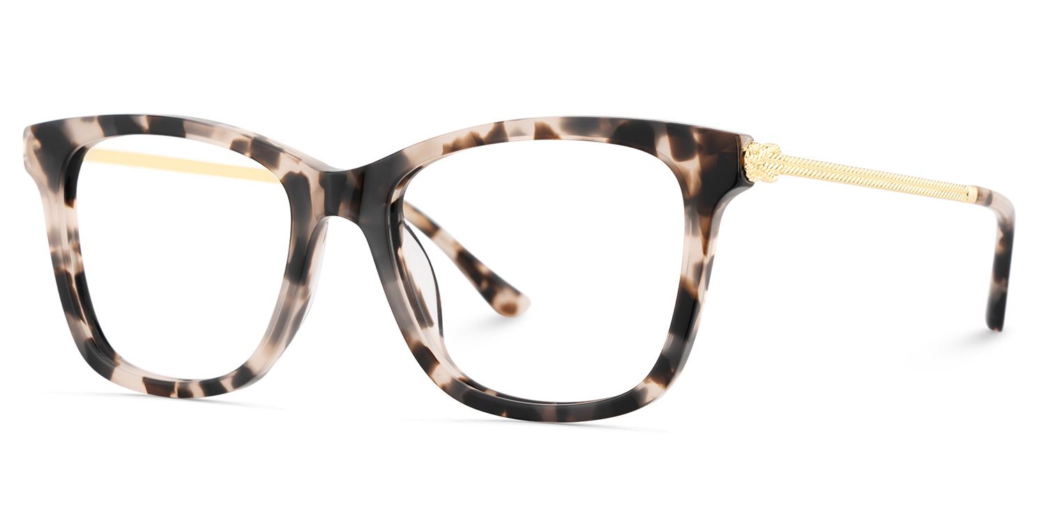 Large Rectangle Eyeglasses With Woven Metal Temples3