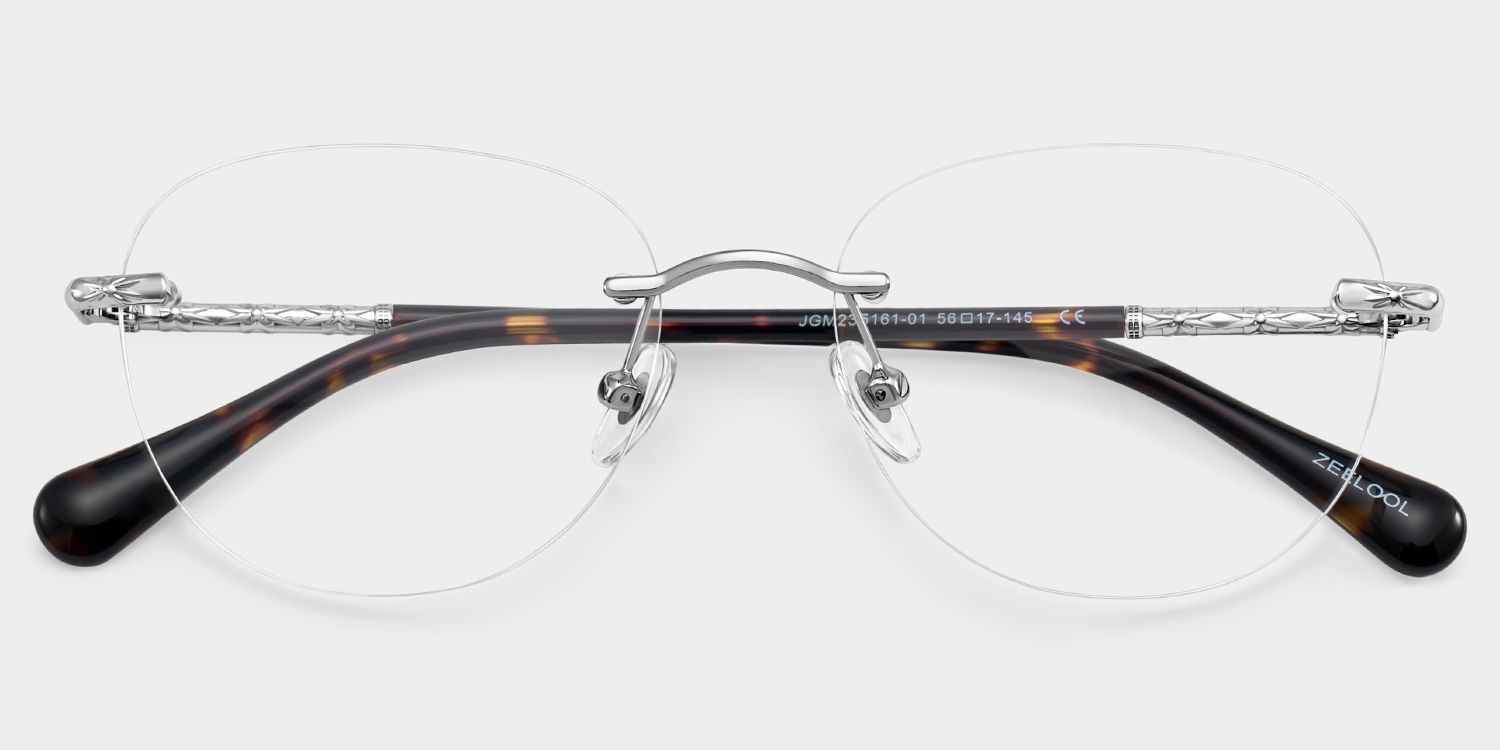 Jennifer Silver Frame Glasses with Round Frame Online | ZEELOOL1