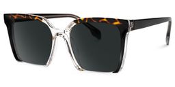 Misty Black Square Sunglasses1