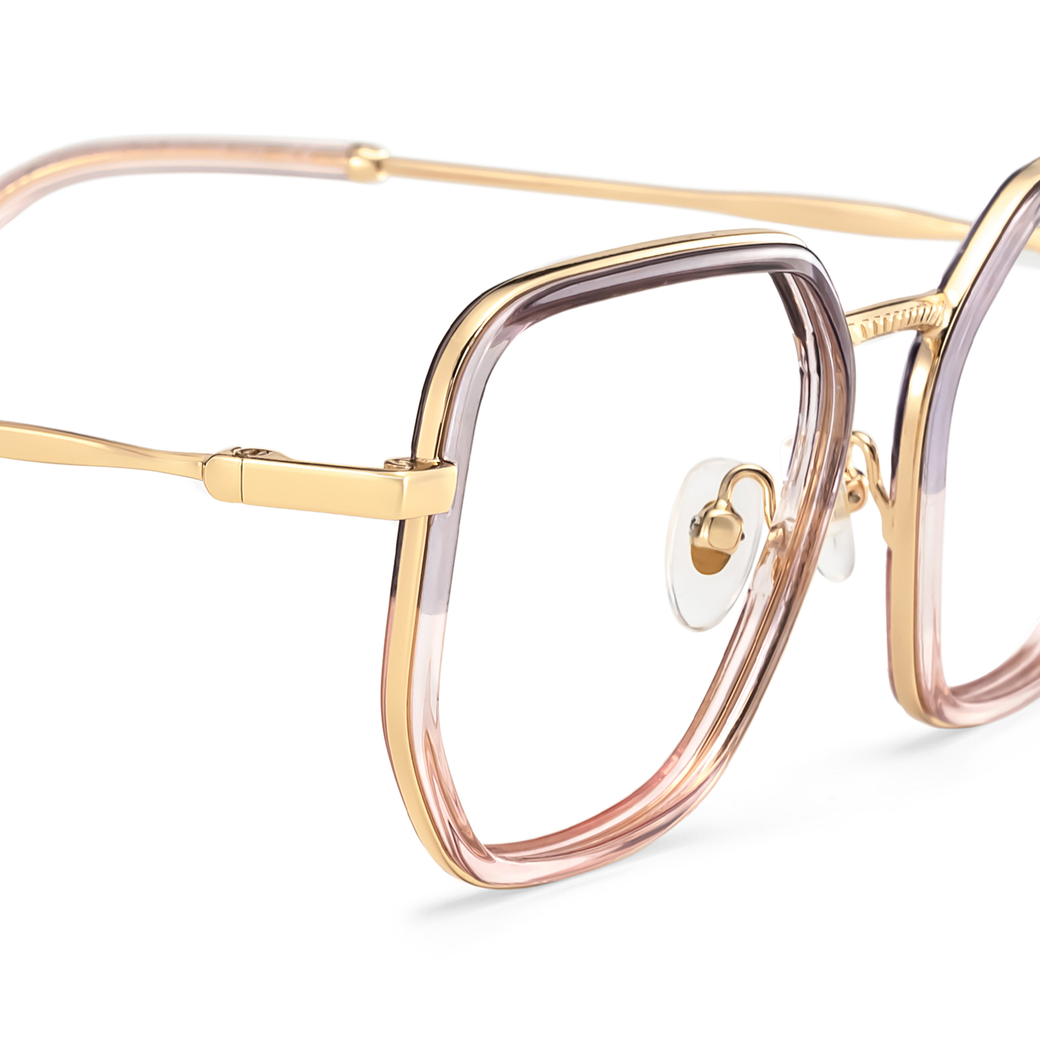 Levi Eyeglasses in Geometric Grey Pink Frame | ZEELOOL UK5