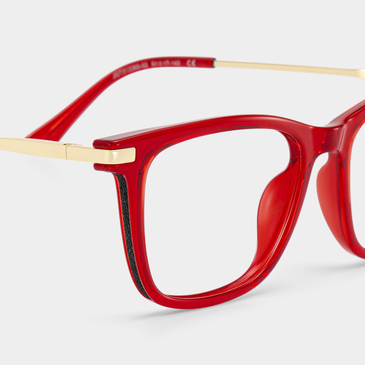 Selena Rectangle Transparent Red Glasses for Women | ZEELOOL4