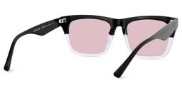 Brookins Rectangle Black Clear Sunglasses4