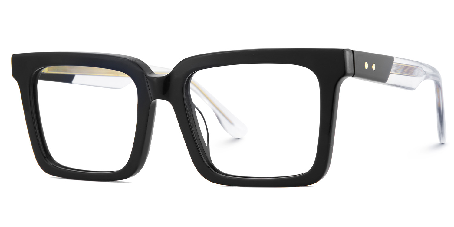 Black Square Frame Glasses - Hattie on Sale | ZEELOOL UK3