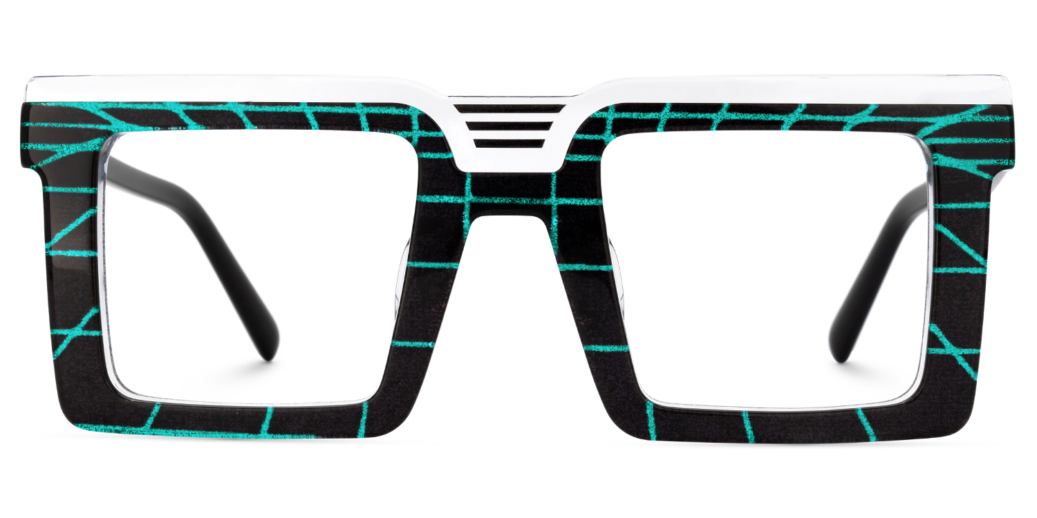 Ashlyne Big Black Square Glasses Frames for Men | ZEELOOL UK0