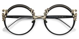 Nelida Round Black Gold Glasses1