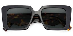 Reeve Black Rectangle Sunglasses1