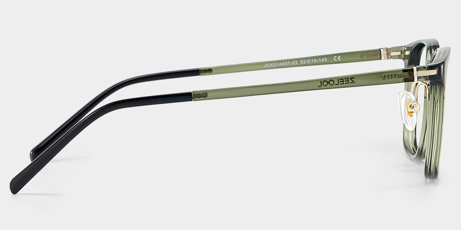 Lily Rectangle Green Glasses4