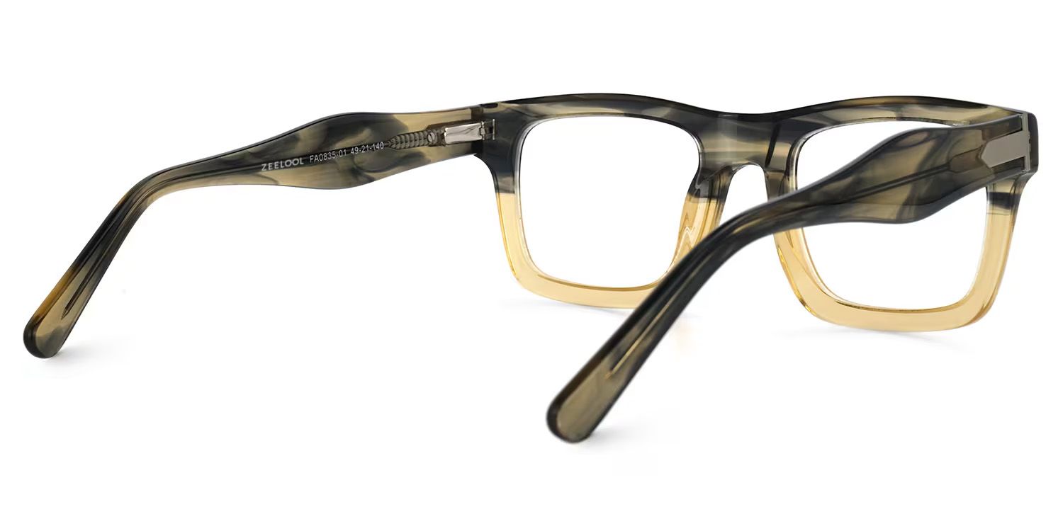 Rectangle Brown Glasses | ZEELOOL UK3