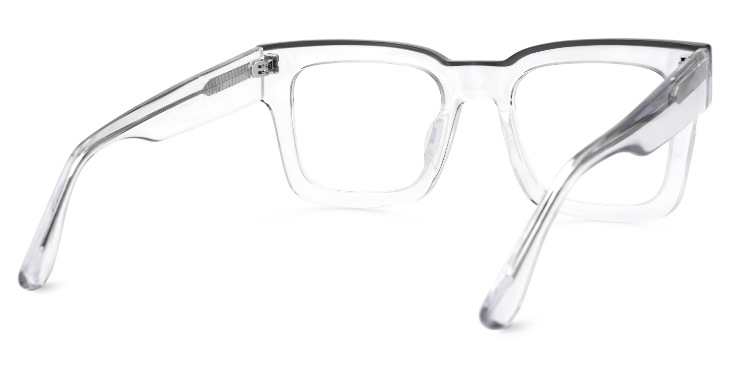 Vorse Square Crystal Clear Spectacle Frames for Men | ZEELOOL UK3