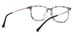 Fezell Black-White Rectangle Glasses3