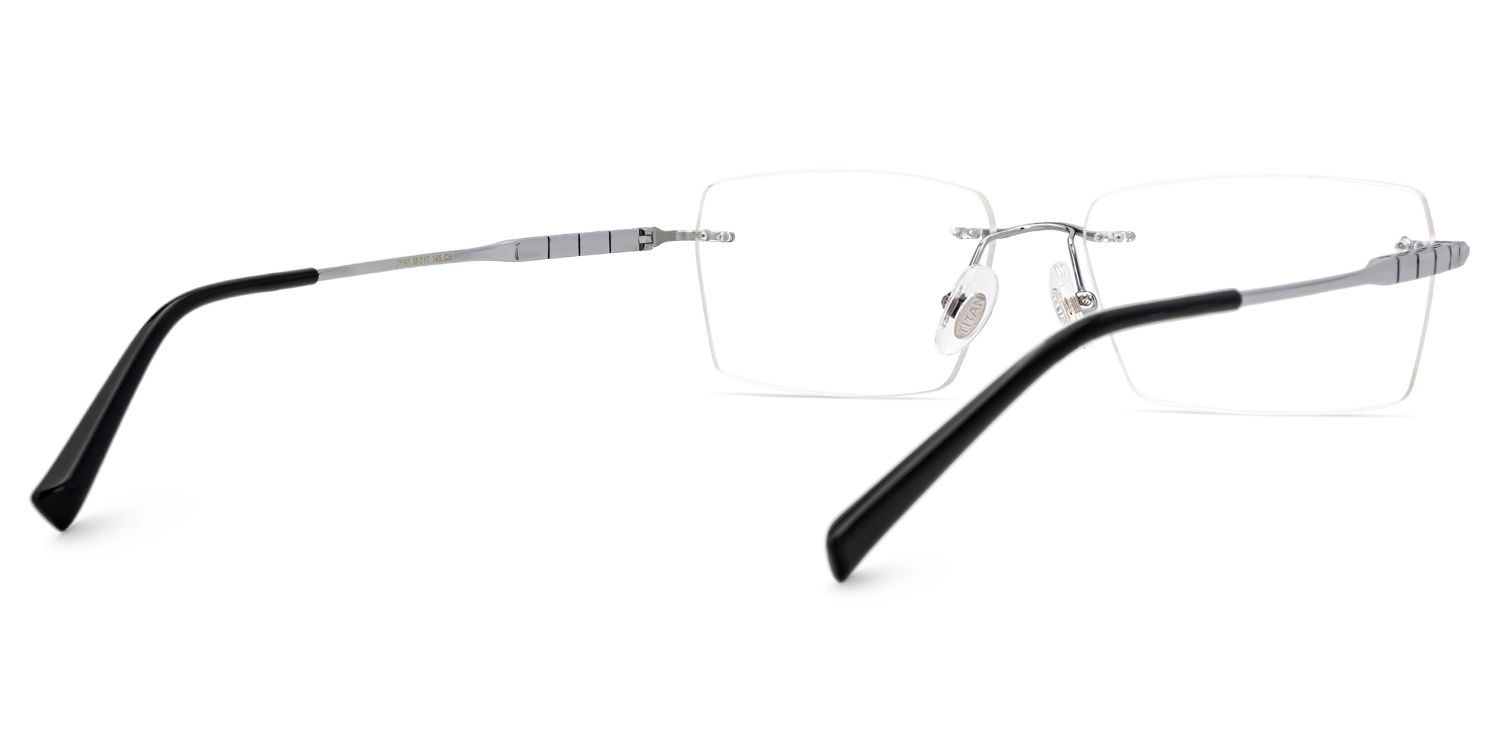 Dinny Rectangle Silver Frame Glasses | ZEELOOL UK3