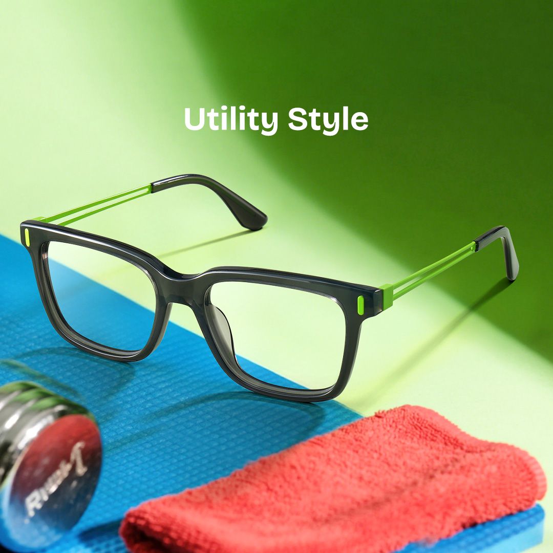 Axel Gray Frame Glasses with Rectangle Frame Online | ZEELOOL UK1