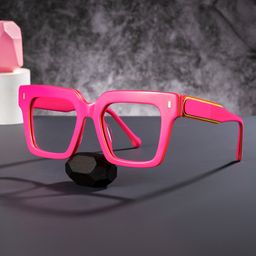 Gilberto Square Bright Pink Glasses0