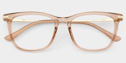 Selena Rectangle Beige Glasses1