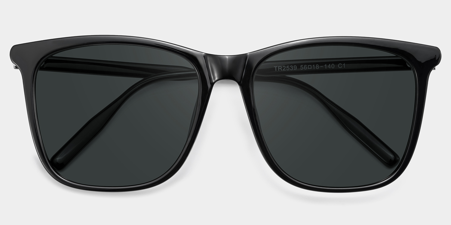Malika Square Black Polarized Sunglasses2