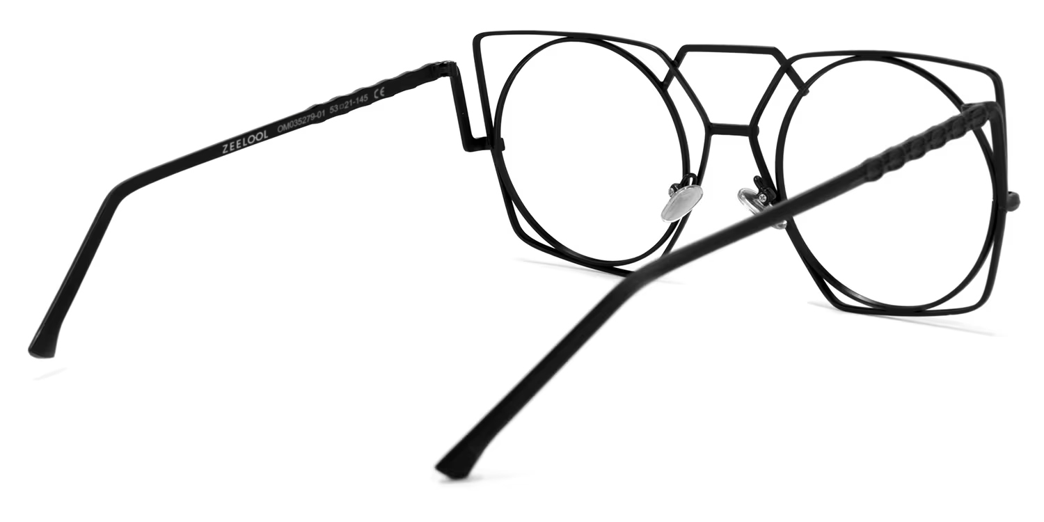 Evette Geometric Black Glasses | ZEELOOL UK4