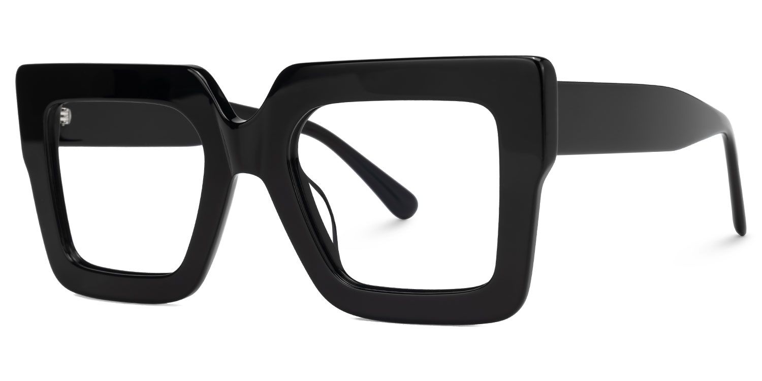 Brandon Square Black Frames and Prescription Glasses1