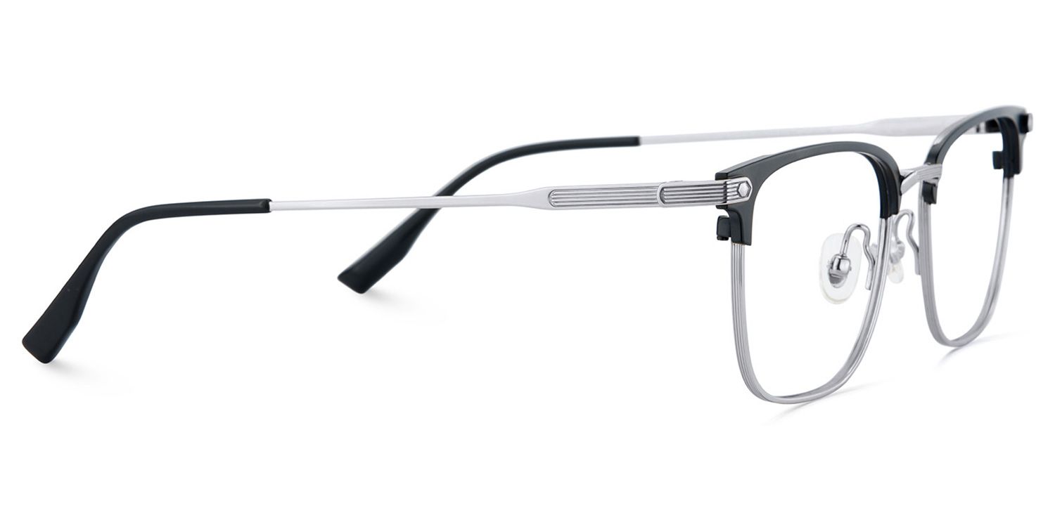 Men's Titanium Eyeglass Frames with Browline Shape4