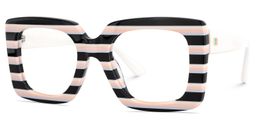 Dianna Rectangle Black Pink Glasses3