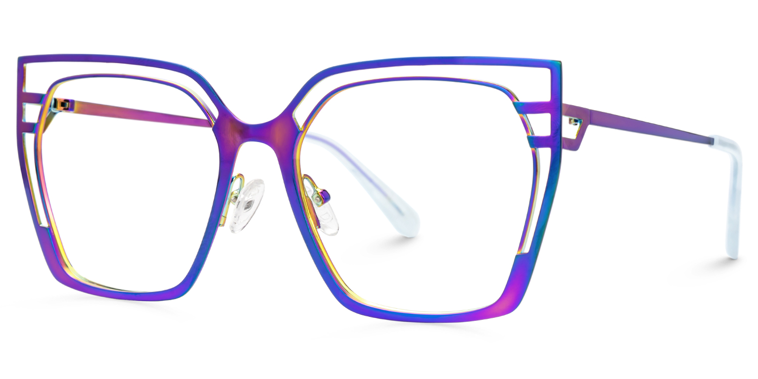 Quinn Iridescent Geometric Glasses on Sale | ZEELOOL UK1