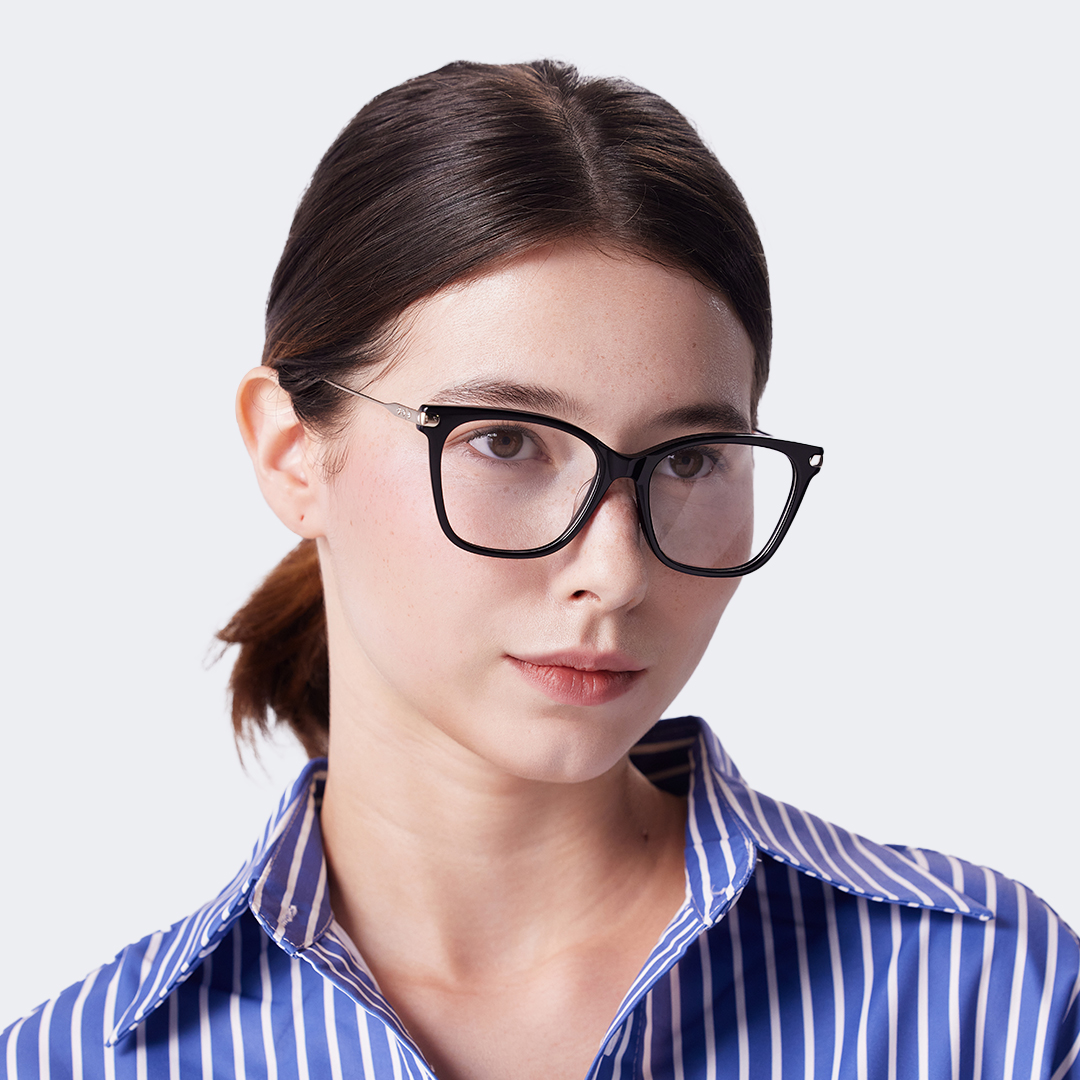 Full Frame Black Glasses With Shiny Diamonds7