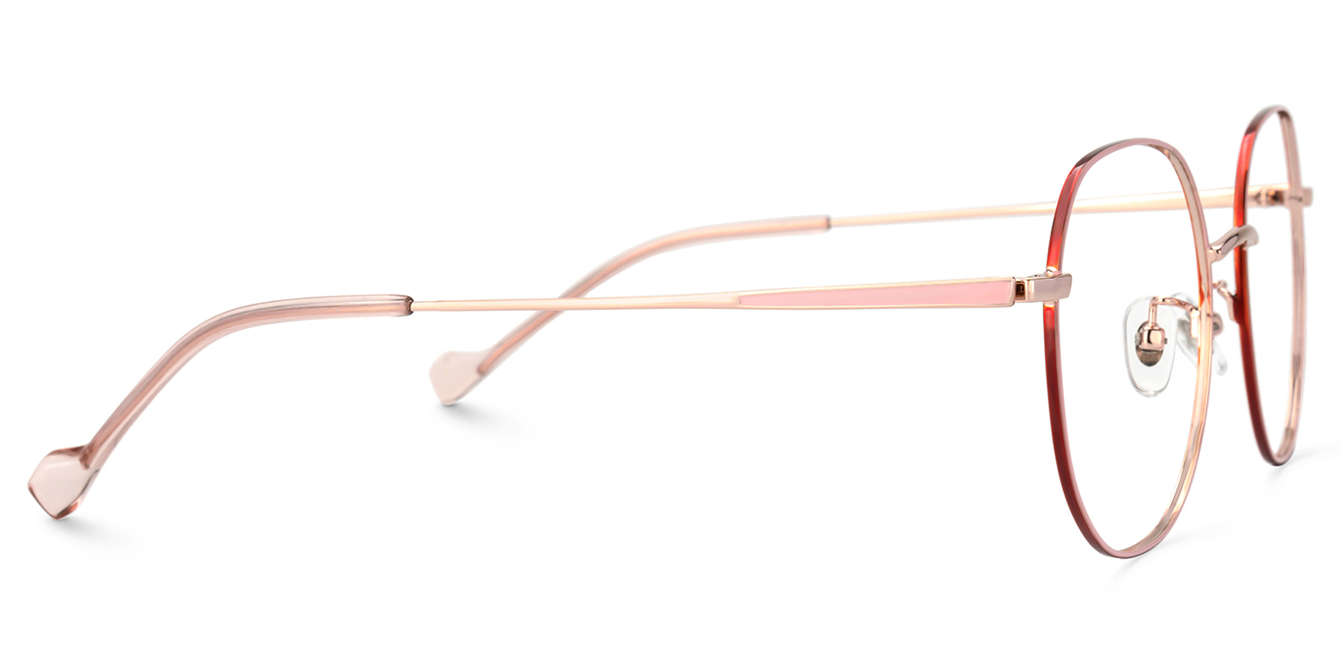 Qusay Round Pink Glasses | ZEELOOL UK2