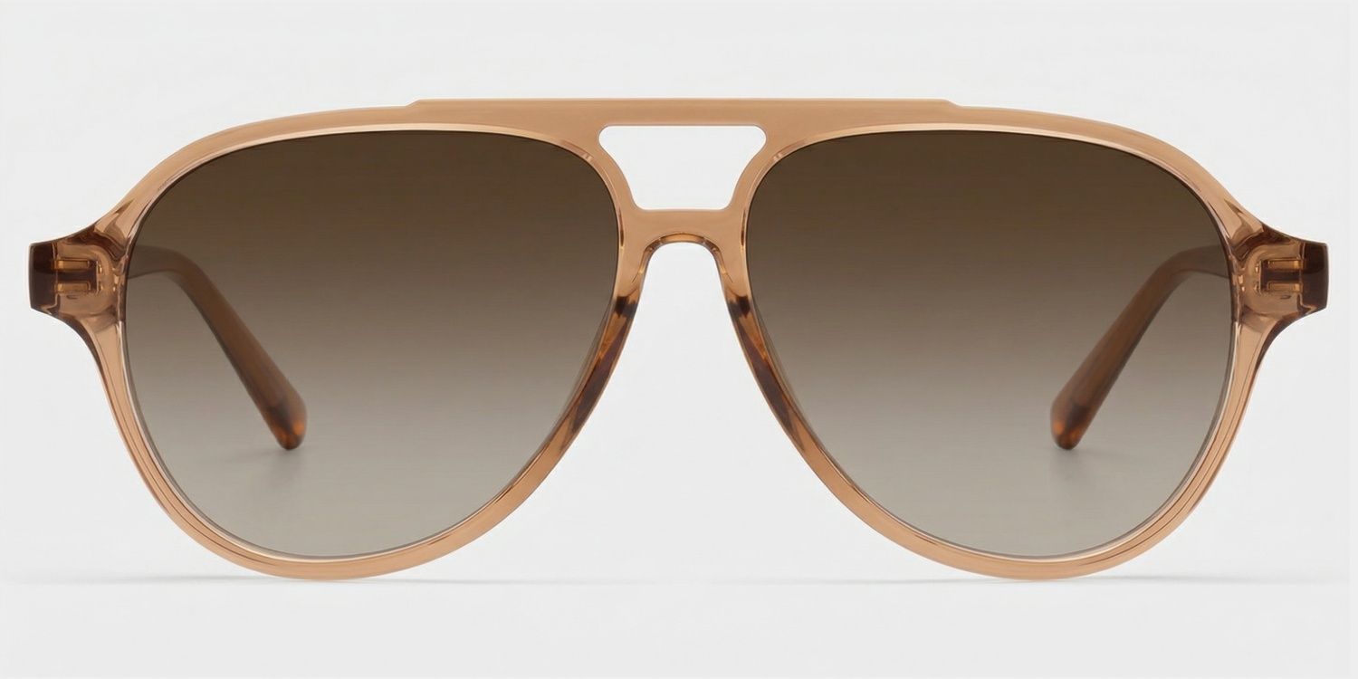 Drew Aviator Clear Brown Full Rim Sunglasses | ZEELOOL UK0