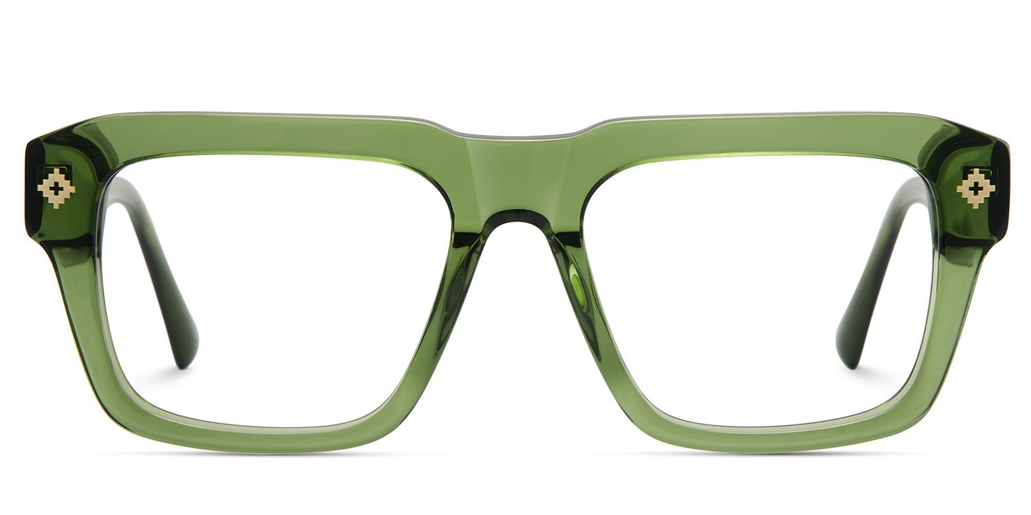 Ramdass Green Rectangle Prescription Glasses | ZEELOOL UK1
