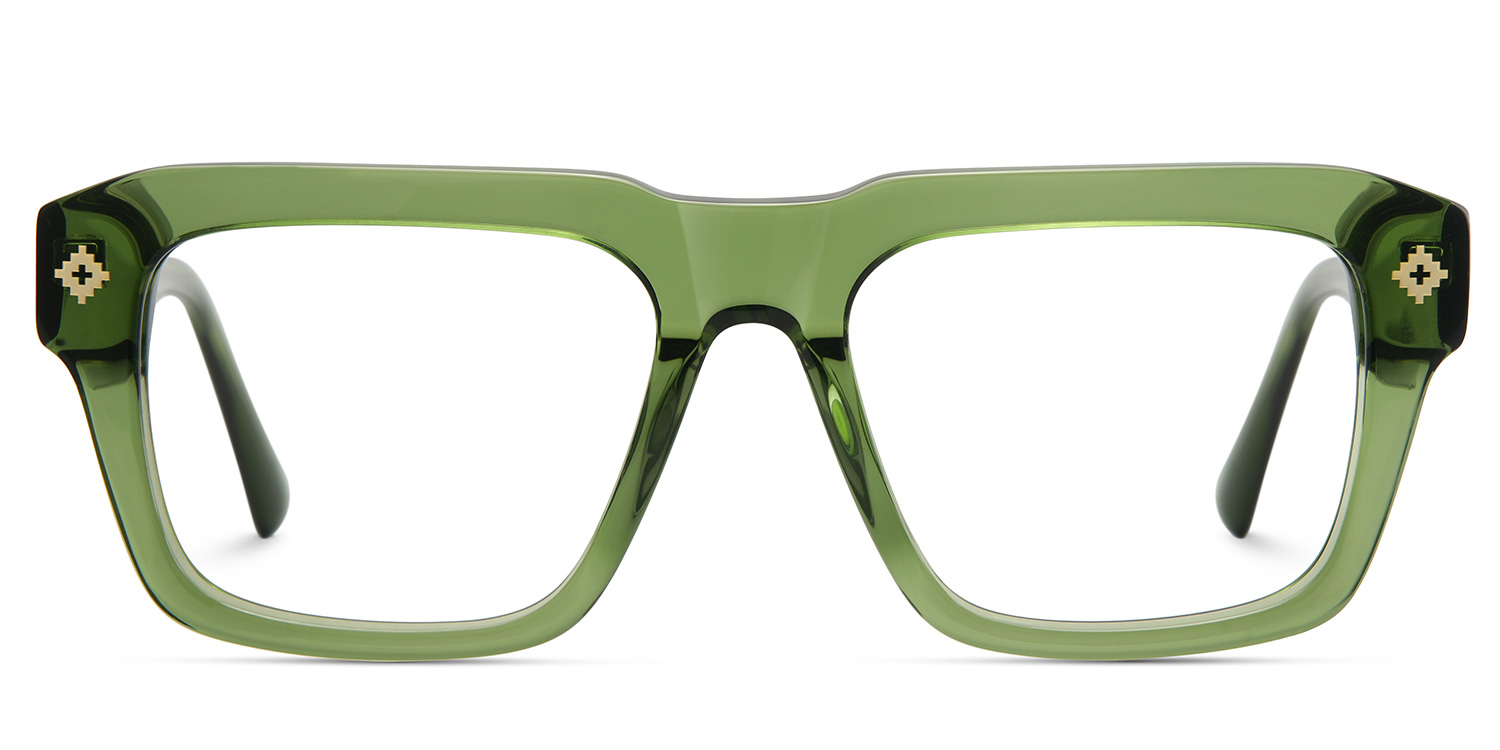 Ramdass Rectangle Green Glasses1