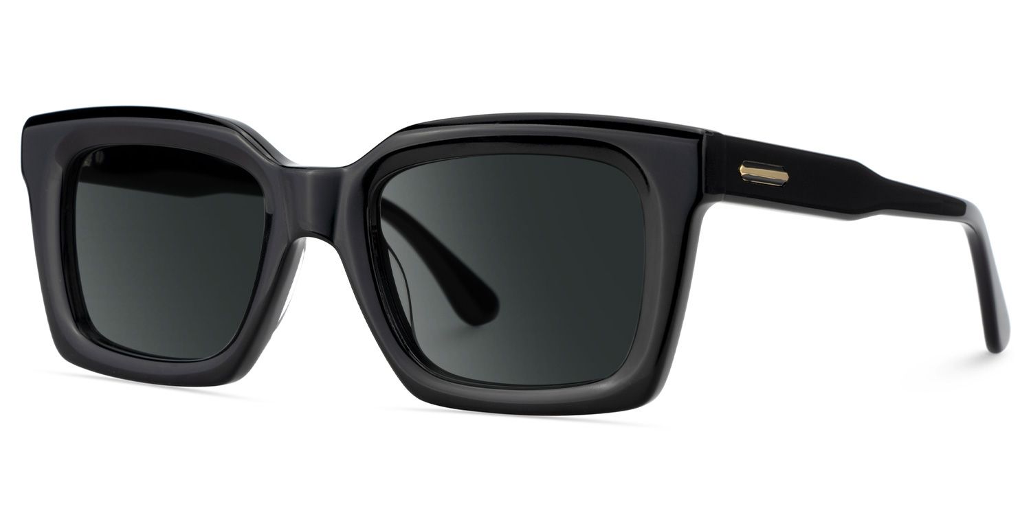 Solana Rectangle Black Full Rim Sunglasses | ZEELOOL UK2