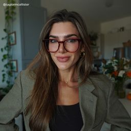 Hailey Square Red Glasses7