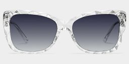 Edna Clear Rectangle Sunglasses0