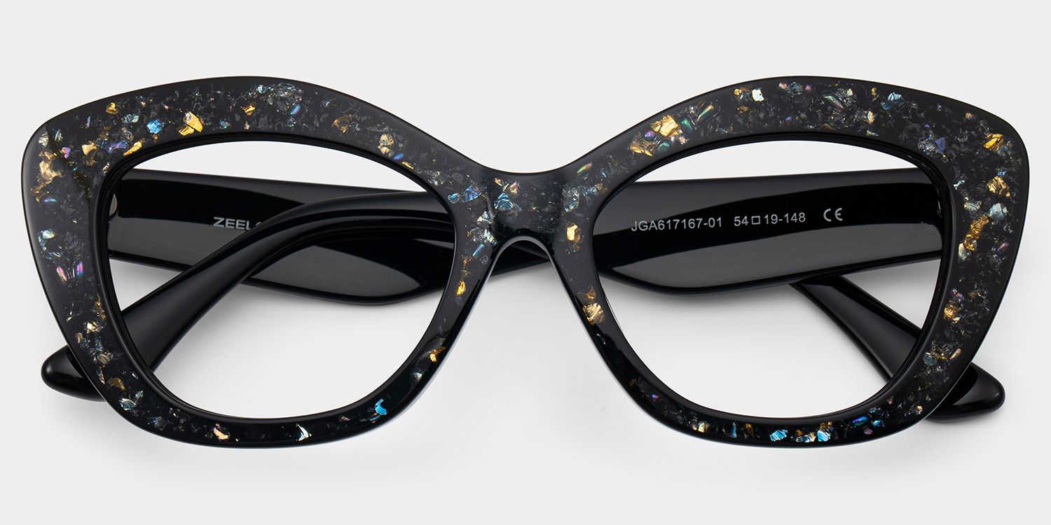 Giselle Black Cat Eye Glasses with Rhinestones | ZEELOOL2