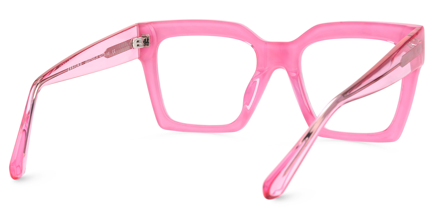 Morreen Oversized Thick Frame Glasses With Pink Zebra | ZEELOOL UK3