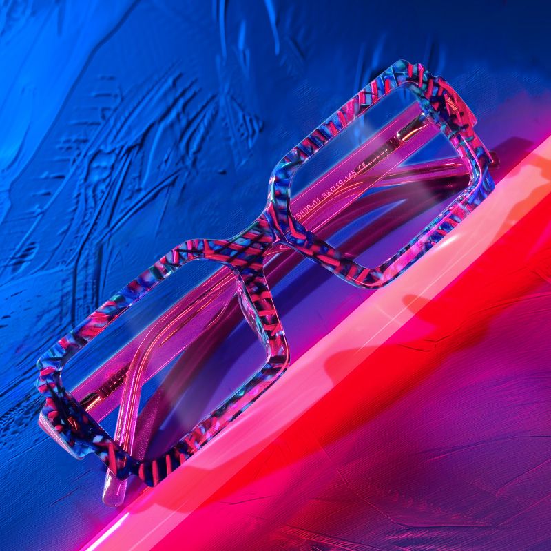 Frederick Bright Color Bold Rectangle Glasses | ZEELOOL UK6