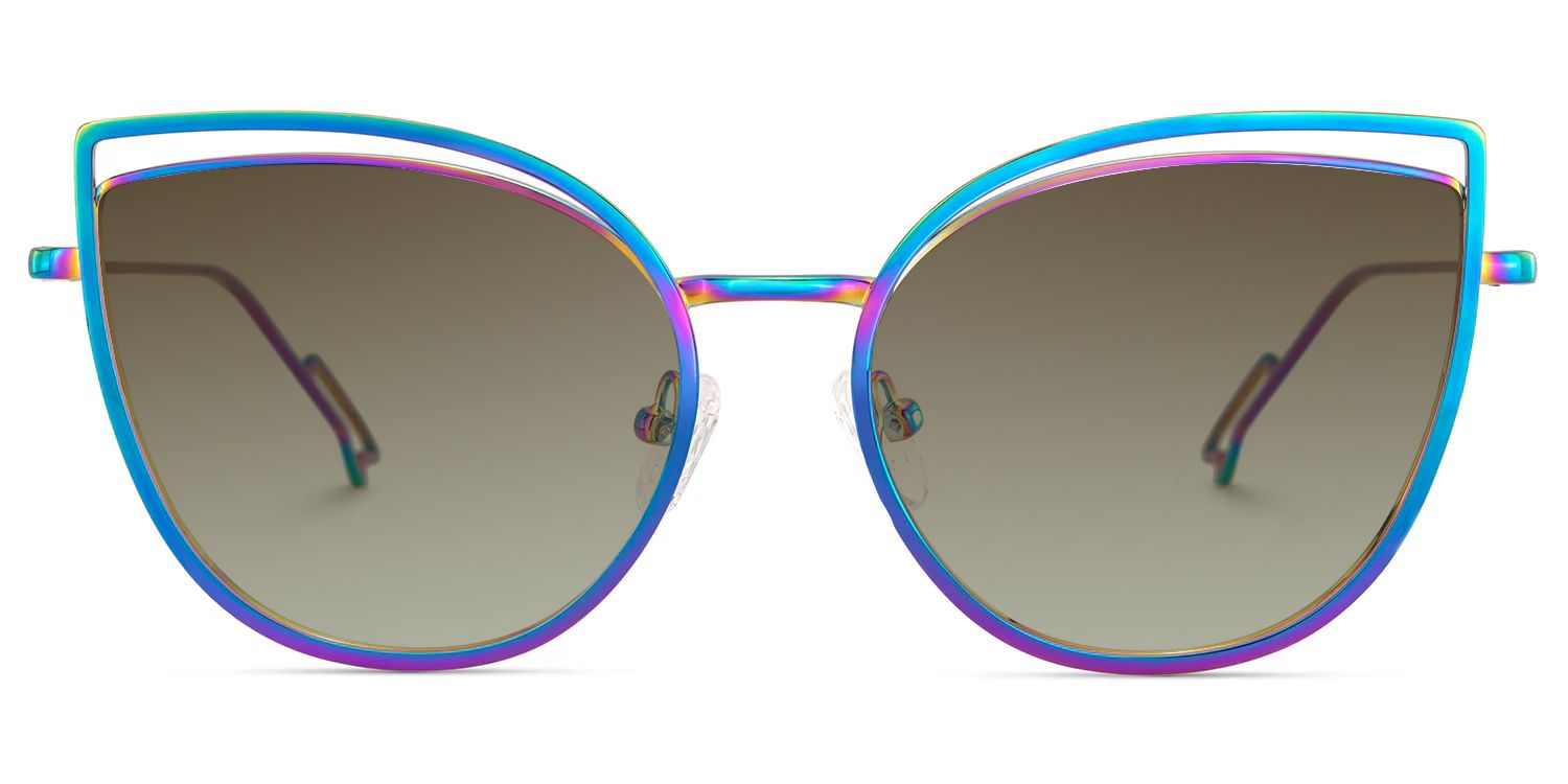 Spivey Iridescent Frame Sunglasses with Cat Eye Style | ZEELOOL UK0