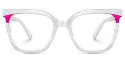 Dazzler Silver Pink Square Glasses1