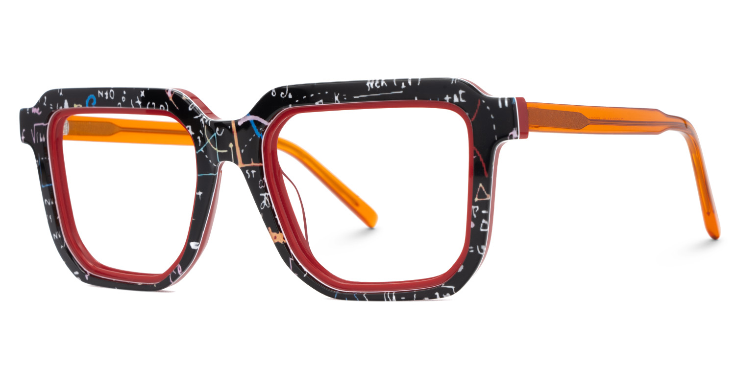 Buy Black Frame with Orange Arms Zach Glasses Online1