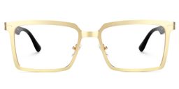 Sharma Rectangle Gold Glasses0