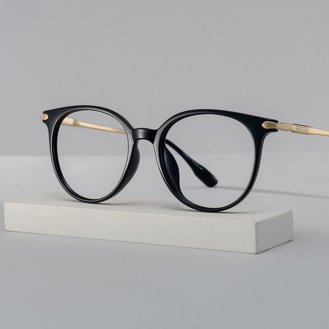 Mila Round Black Frame Eyeglasses for Woman| ZEELOOL UK0