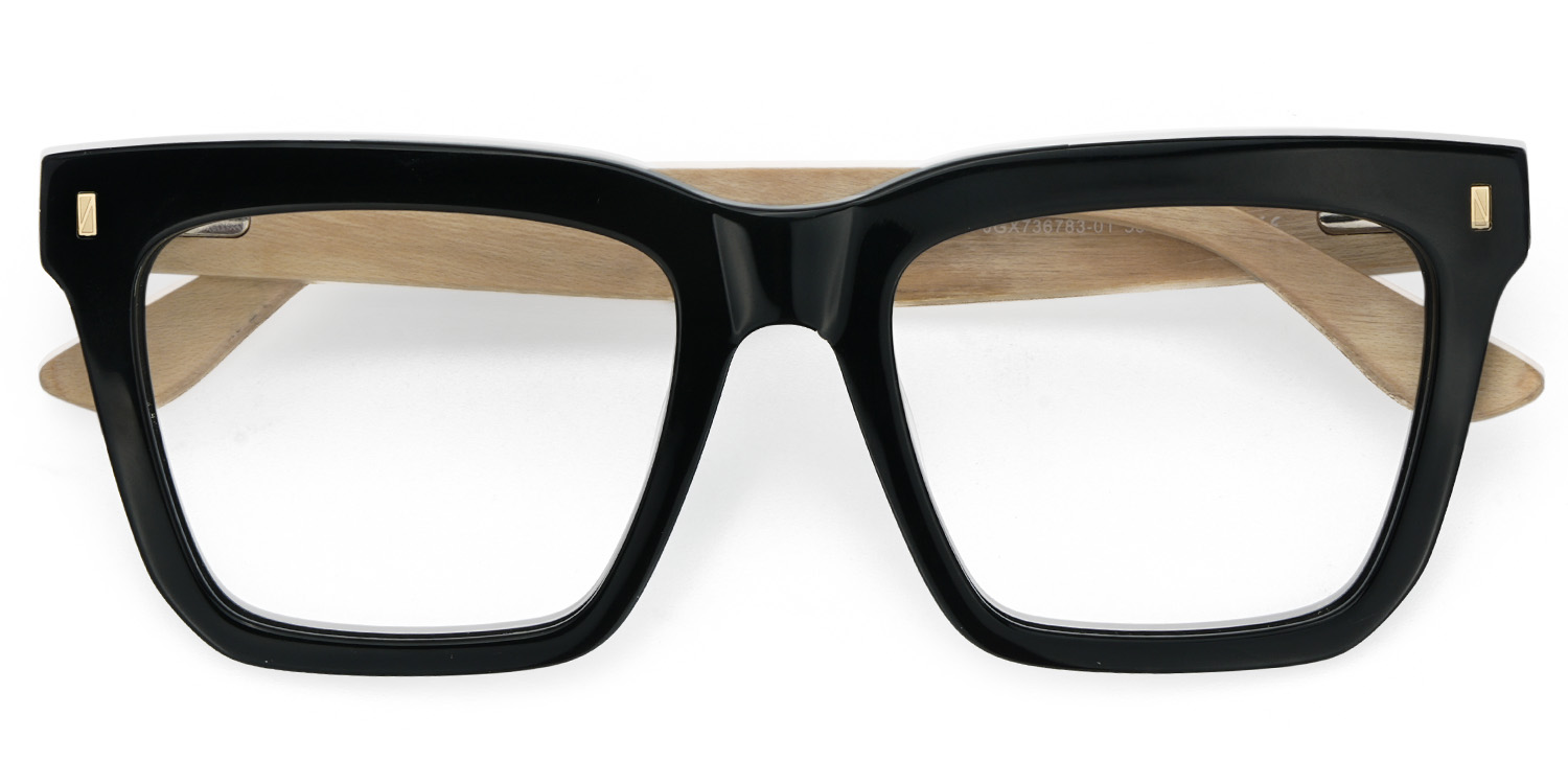 Nickacey Rectangle Black Glasses2