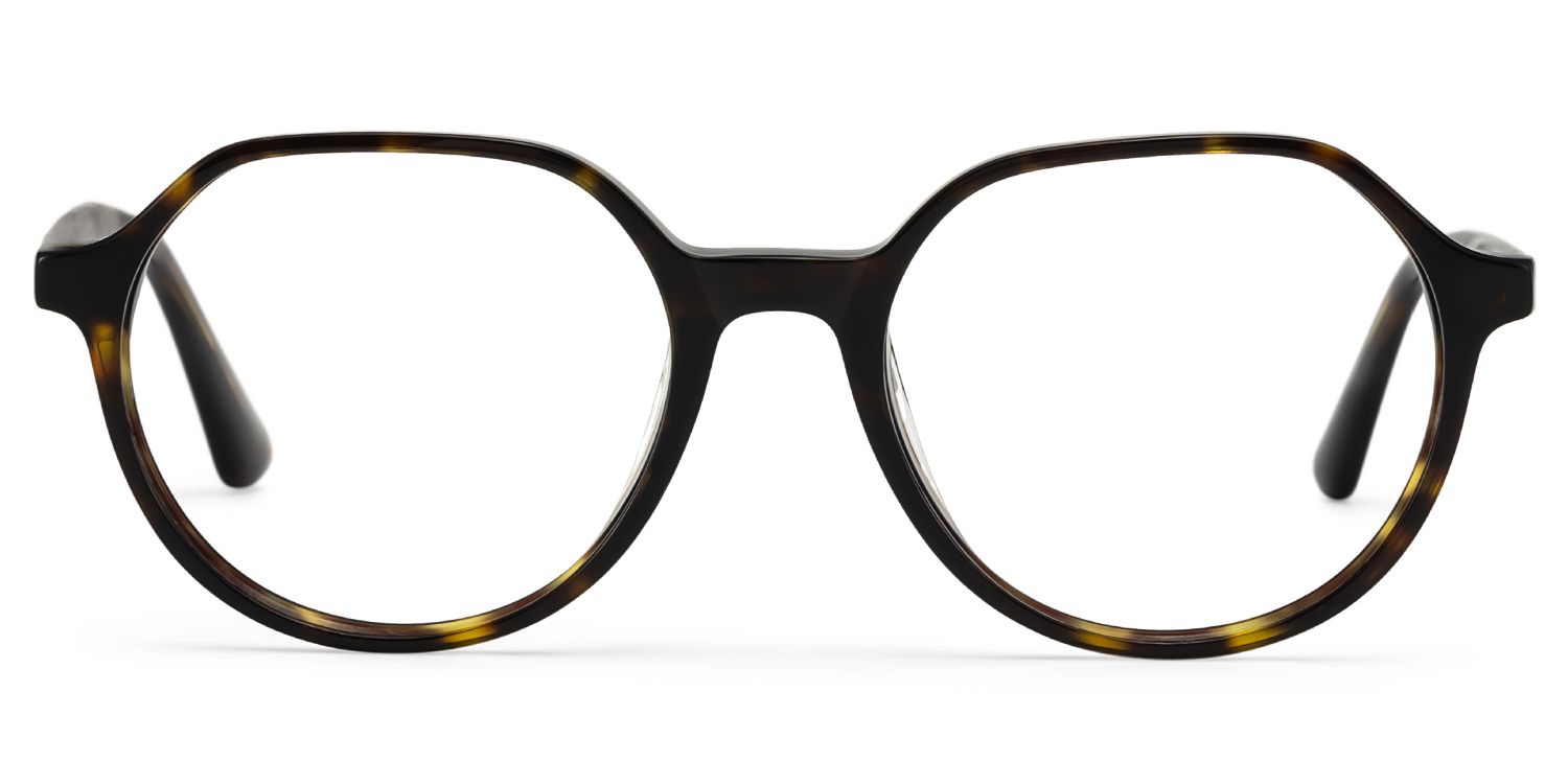 Hazel Geometric Tortoise Frame Eyeglasses for Man| ZEELOOL UK1