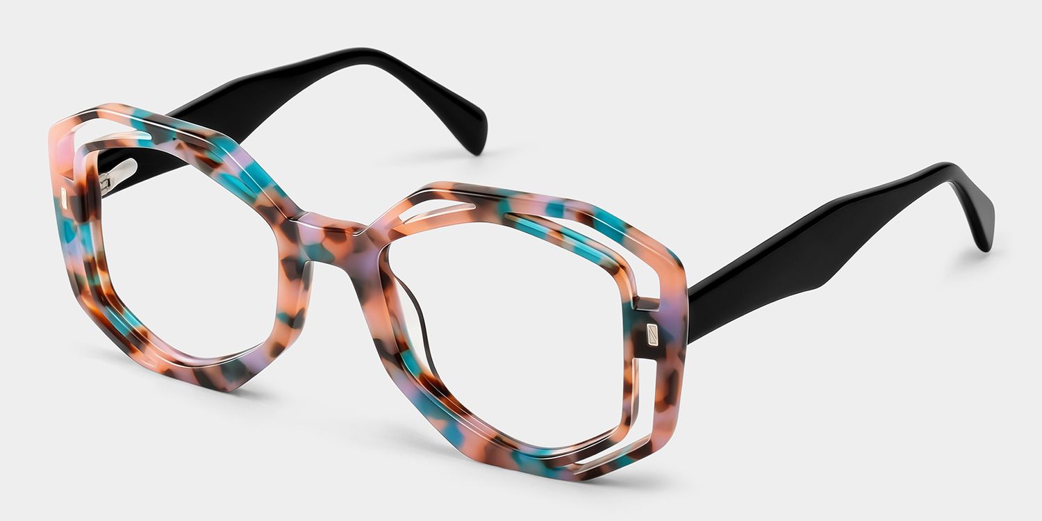 Bobbie Geometric Pink-Tortoise Eyeglasses & Frames2