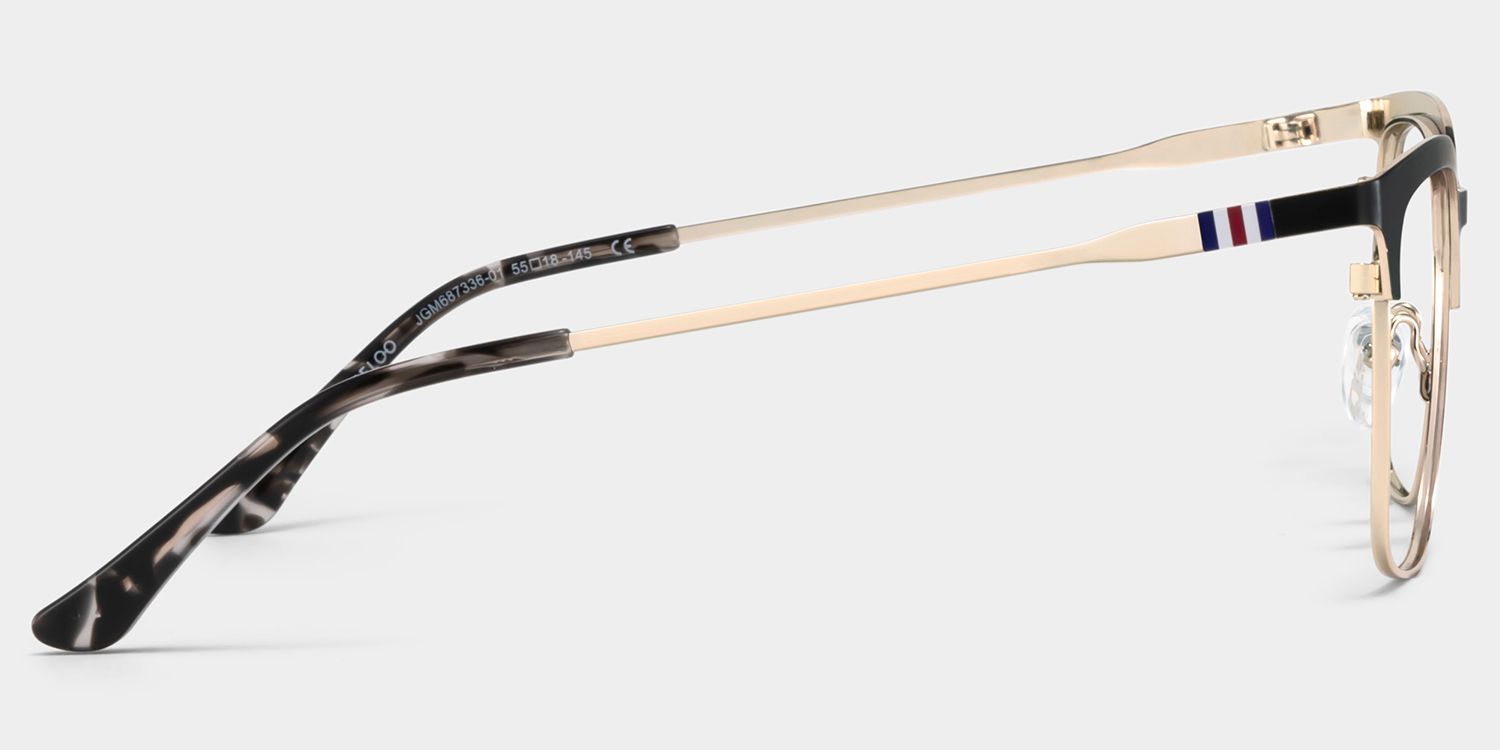 Cleo Black Gold Frame Glasses with Browline Frame Online | ZEELOOL UK4