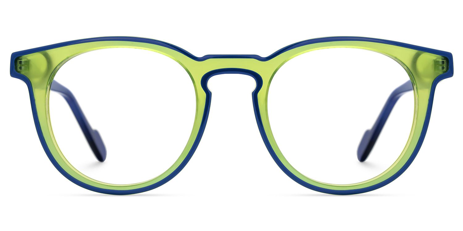 Suzette Eyeglasses in Round Green Frame | ZEELOOL UK0