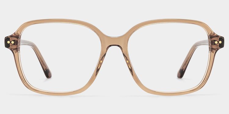 Clementine Light Brown Square Glasses