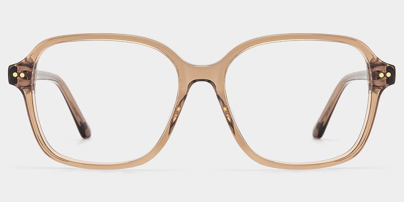 Clementine Light Brown Square Glasses